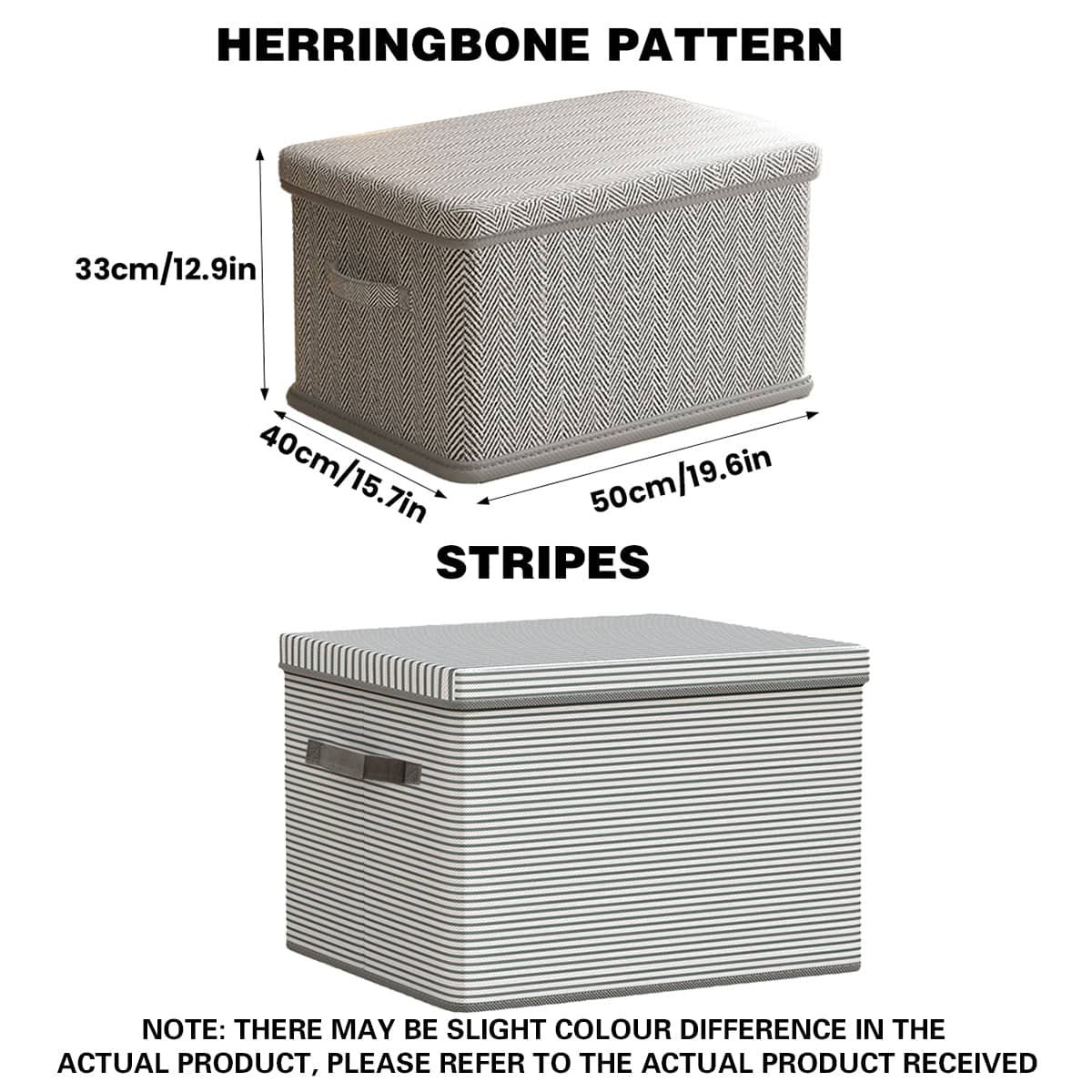 Clothes Storage Box Large Capacity Foldable for Wardrobe Closet Home Storage - Grey and White Stripe - view 4