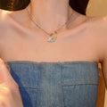 Cloud Pendant Necklace with Smiling Face and Multicoloured Beaded Chain - view 3