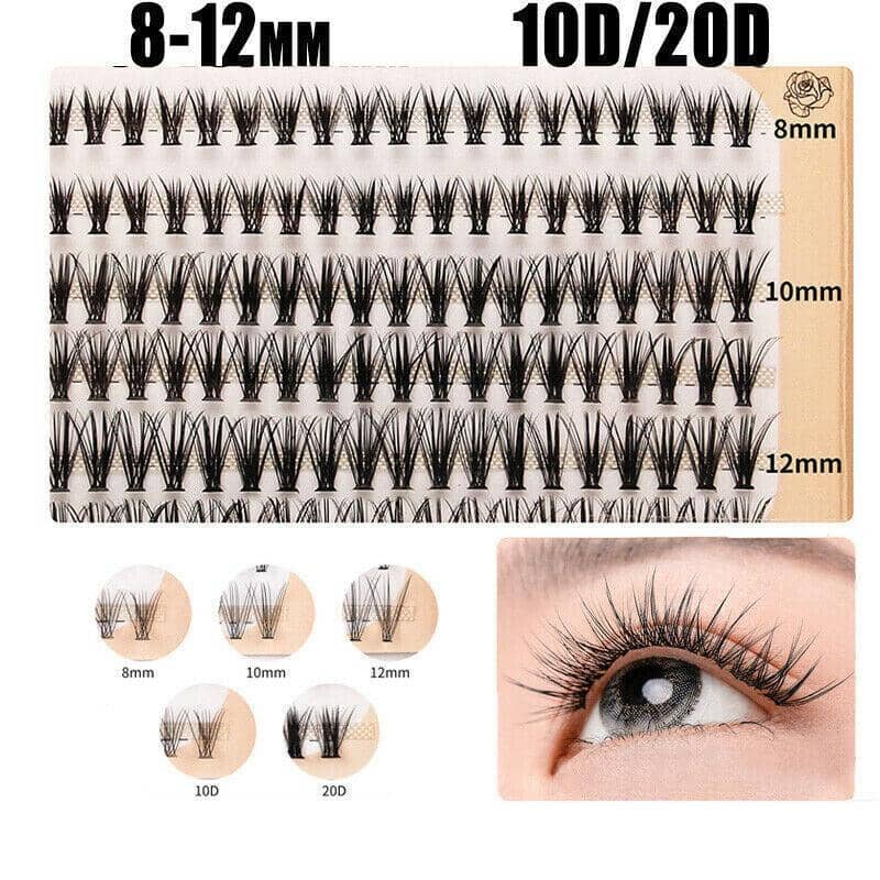 Cluster Eyelash Extensions Faux Mink C Curl - 10D Mix, 8, 10 and 12 mm - view 5