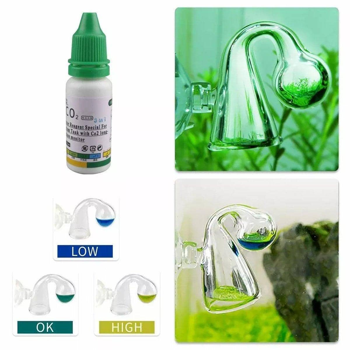CO2 Drop Checker Glass Aquarium Monitor with Testing Solution - Crystal Ball - view 5