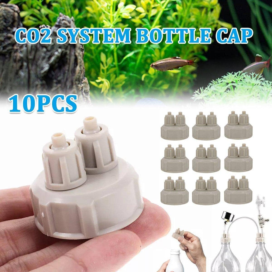 CO2 Generator Bottle Cap for Aquarium DIY Air Diffuser, Pack of 10