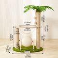 Coconut Palm Cat Tree with Capsule Bed, Sisal Scratching Posts and Ball - view 3