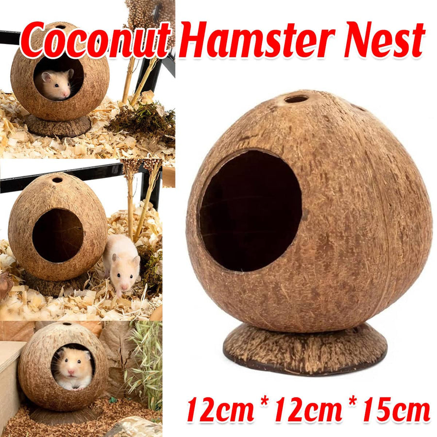 Coconut Shell Hamster Nest Warm Winter Shelter for Small Pets