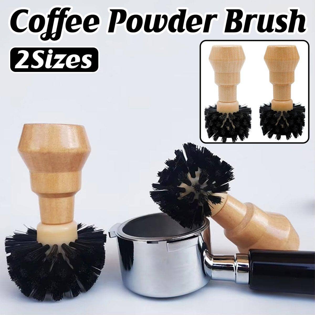 Coffee Basket Cleaning Brush with Wooden Handle - Large, 62 mm Bristle Diameter - view 2