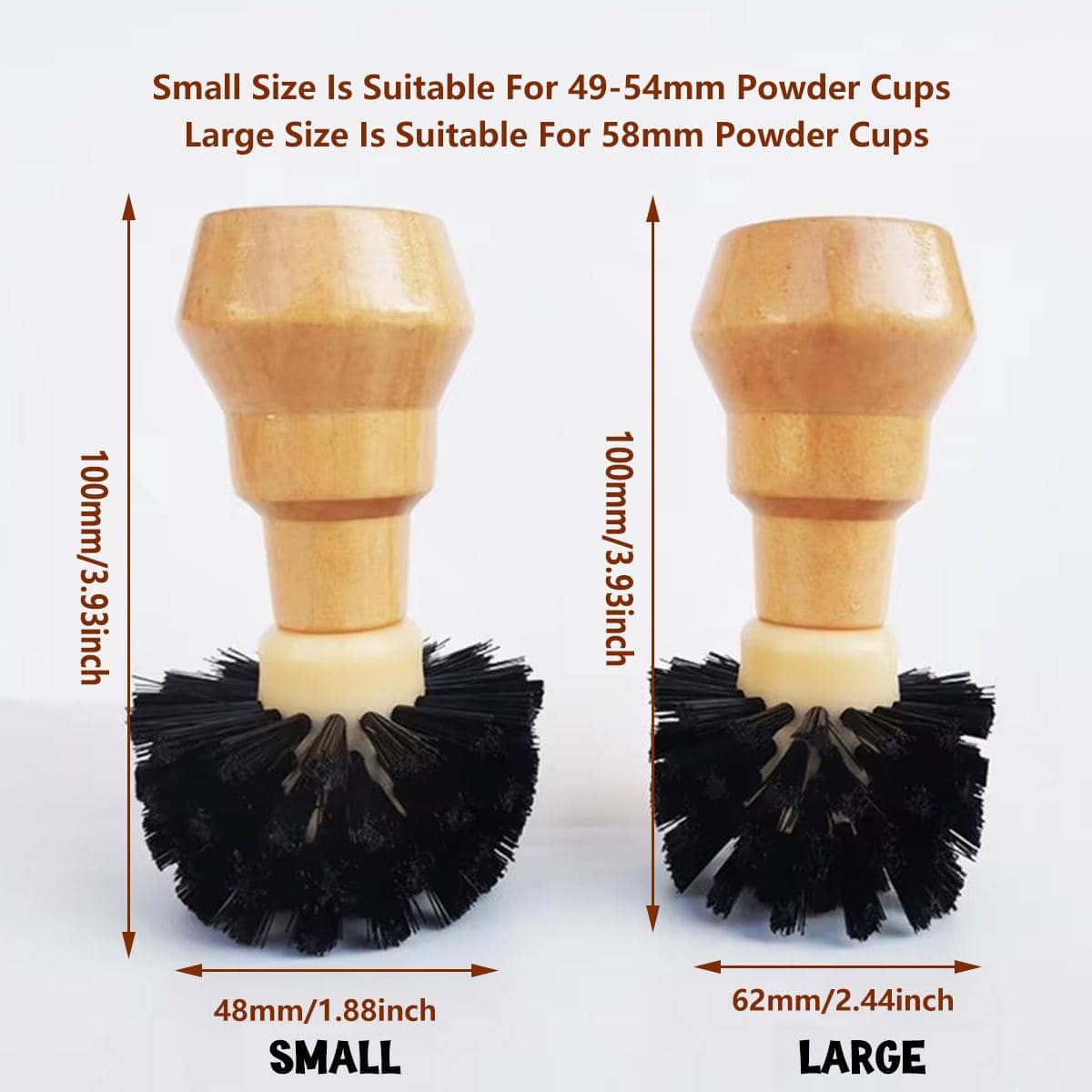 Coffee Basket Cleaning Brush with Wooden Handle - Large, 62 mm Bristle Diameter - view 4