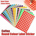 Coffee Brown Sticker Dots Round Labels - 13mm, 132 Dots per Sheet, 1 Sheet - view 2