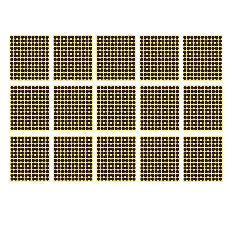 Coffee Brown Sticker Dots Round Labels - 13mm, 132 Dots per Sheet, 15 Sheets