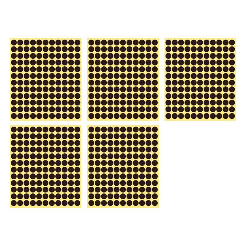 Coffee Brown Sticker Dots Round Labels - 13mm, 132 Dots per Sheet, 5 Sheets