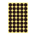 Coffee Brown Sticker Dots Round Labels - 25mm, 40 Dots per Sheet, 1 Sheet