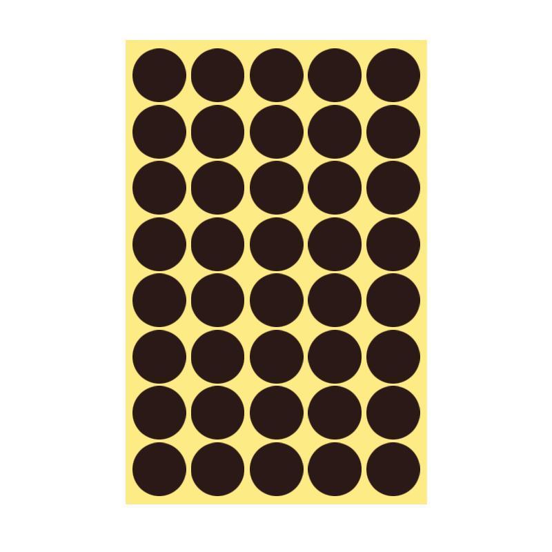 Coffee Brown Sticker Dots Round Labels - 25mm, 40 Dots per Sheet, 1 Sheet