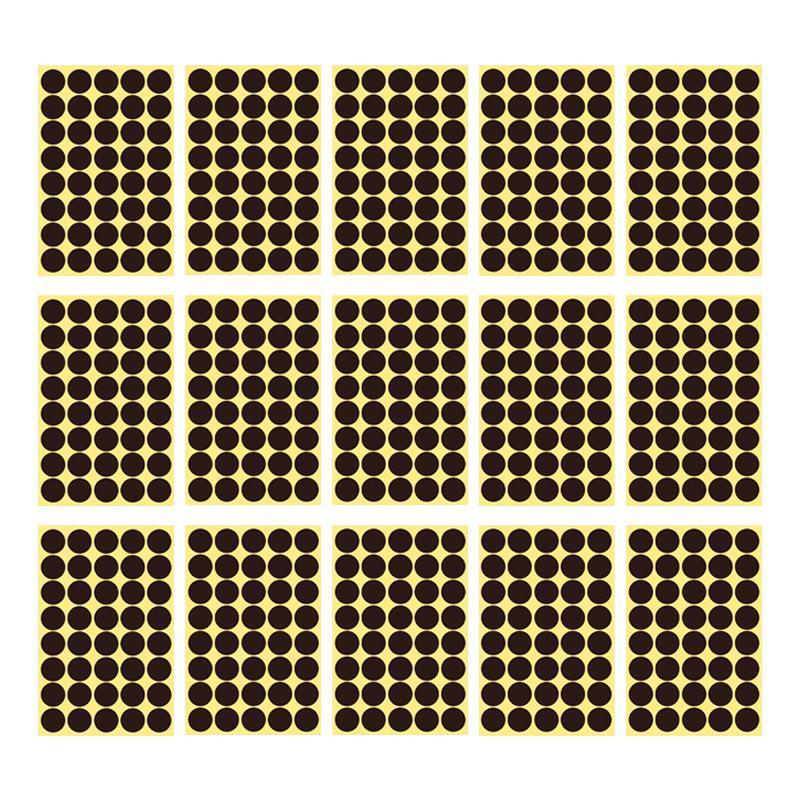 Coffee Brown Sticker Dots Round Labels - 25mm, 40 Dots per Sheet, 15 Sheets