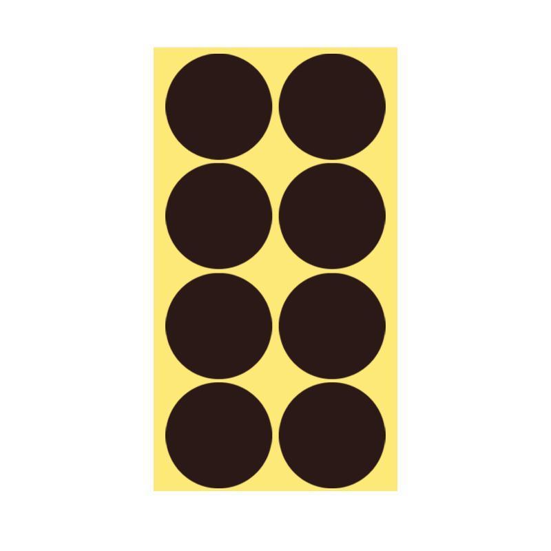 Coffee Brown Sticker Dots Round Labels - 50mm, 8 Dots per Sheet, 1 Sheet