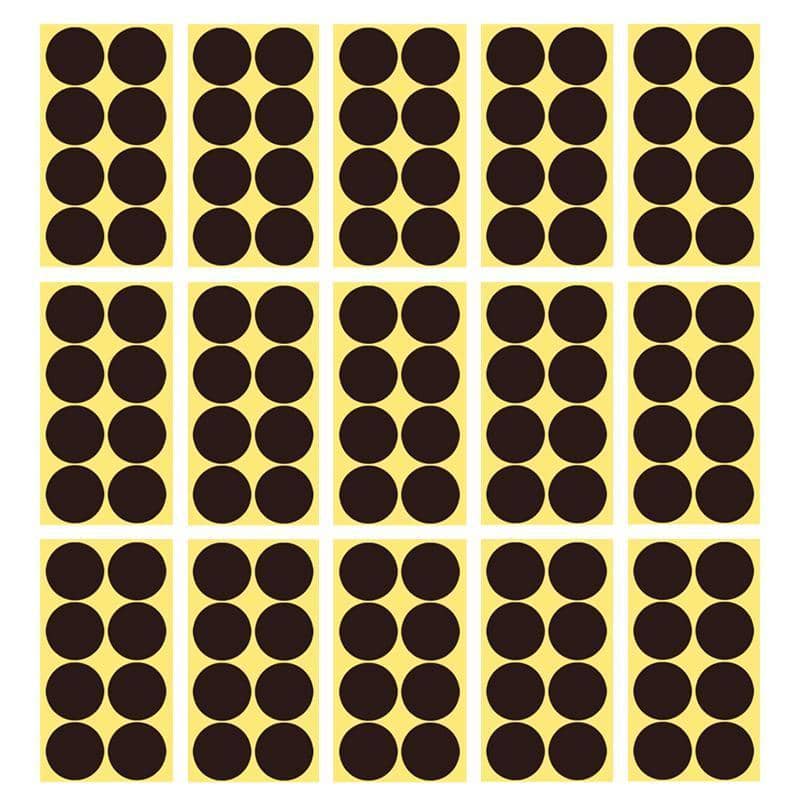 Coffee Brown Sticker Dots Round Labels - 50mm, 8 Dots per Sheet, 15 Sheets