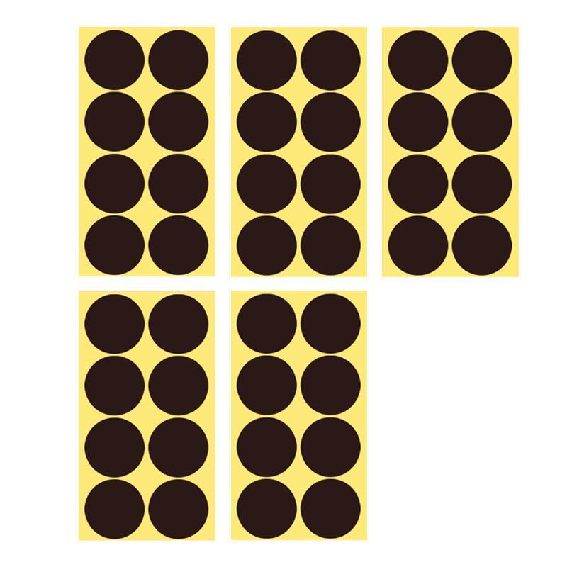 Coffee Brown Sticker Dots Round Labels - 50mm, 8 Dots per Sheet, 5 Sheets