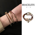 Coffee Brown Vintage Braided Rope Beaded Bracelet with Star Charm
