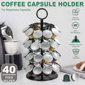 Coffee Capsule Organiser, 360 Degree Rotating Rack - Holds 40 Pods
