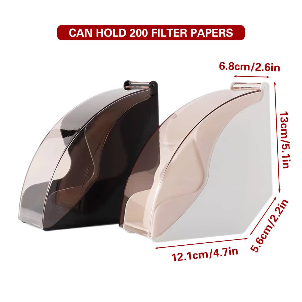 Coffee Filter Paper Storage Box with Sealed Lid - Black - view 4
