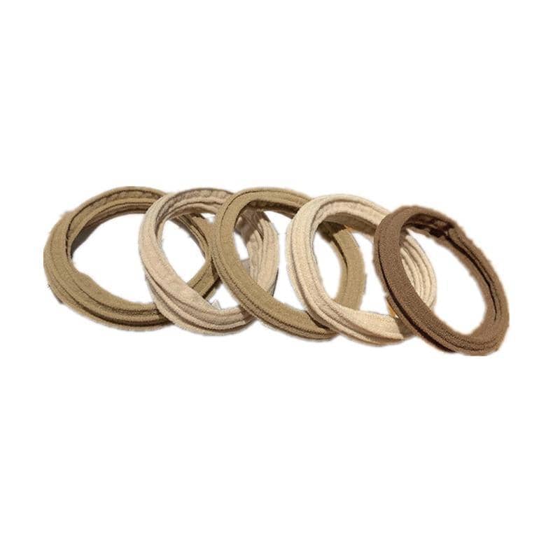 Coffee Gradient Hair Bands for Ponytails - Elastic, 5 Pack