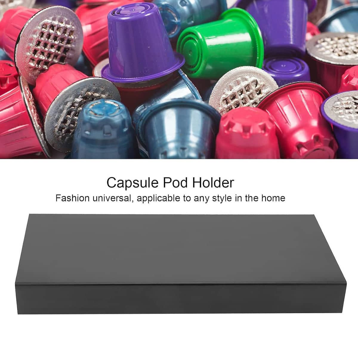 Coffee Pod Storage Rack with Drawer, 40 Pod Capacity, Black - view 4