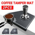 Coffee Tamper Mat, G-Shaped Black Silicone Corner Tamping Pad, Pack of 2