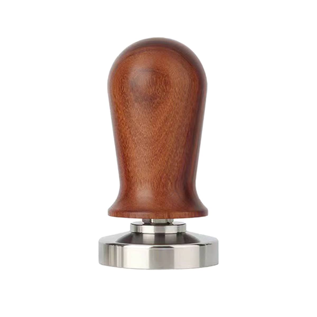 Coffee Tamper with Spring-Loaded Steel Base and Wood Handle - 58 mm