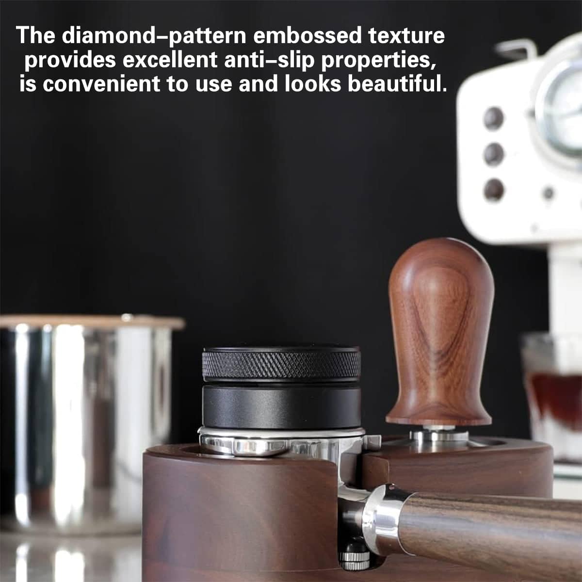 Coffee Tamper with Stainless Steel Flat Base for 58 mm Filter Baskets - view 4