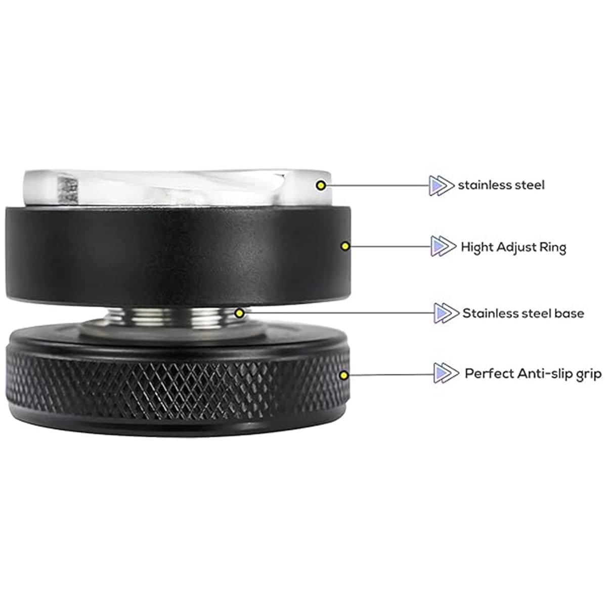 Coffee Tamper with Stainless Steel Flat Base for 58 mm Filter Baskets - view 5