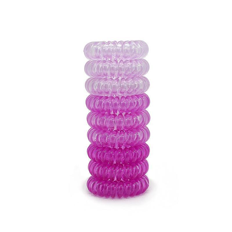 Coil Hair Ties in Stretchy Resin - Purple