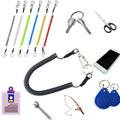 Coiled Fishing Tool Lanyards with Lobster Clip - Grey, Pack of 6 - view 3
