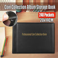 Coin Collection Album Book for 240 Coins, 10 Pages, 20 x 14 cm