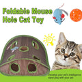 Collapsible Cat Mouse Hole Play Toy - Brown and Green