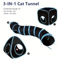 Collapsible Cat Tunnel Toy with Hanging Balls, Tent and Cube - view 5