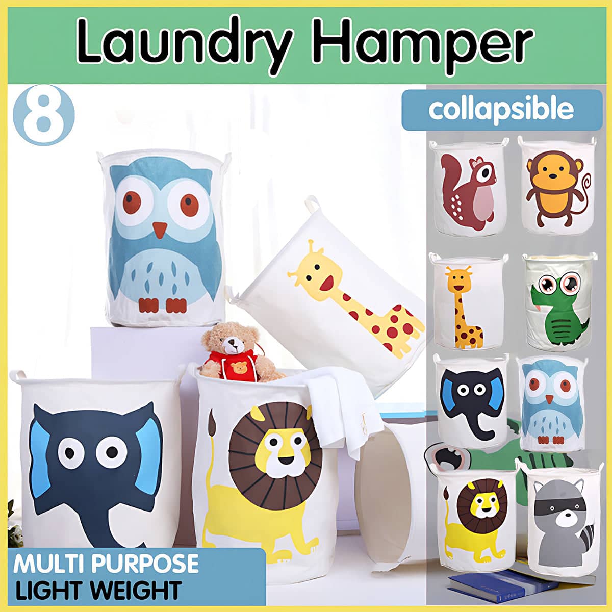 Collapsible Laundry Hamper Basket for Toys and Clothes - Number 06 - view 2