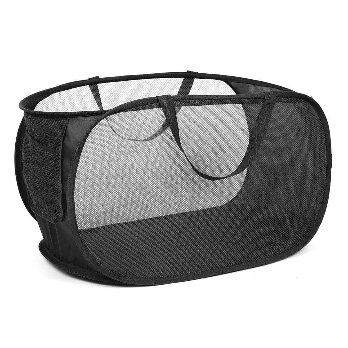 Collapsible Mesh Laundry Basket, 76 Litre - Black