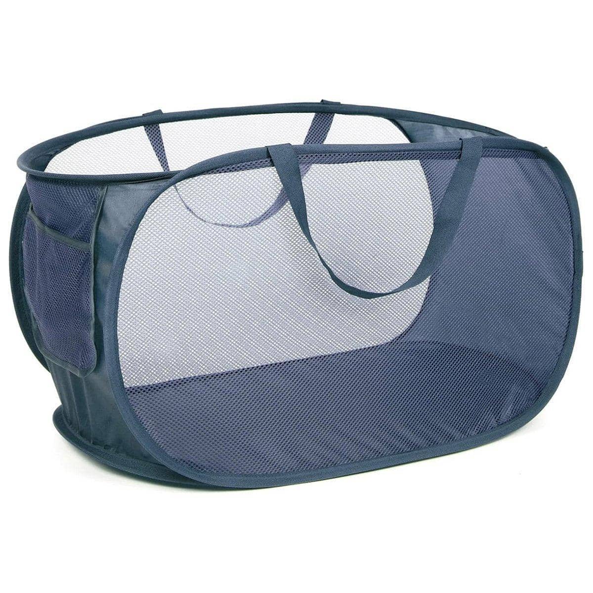 Collapsible Mesh Laundry Basket, 76 Litre - Navy