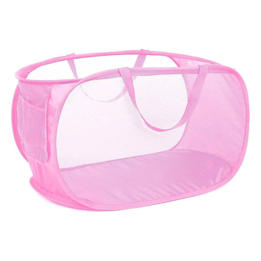 Collapsible Mesh Laundry Basket, 76 Litre - Pink