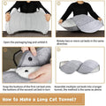 Collapsible Round Pet Bed for Cats and Small Dogs - Blue Lining - view 5