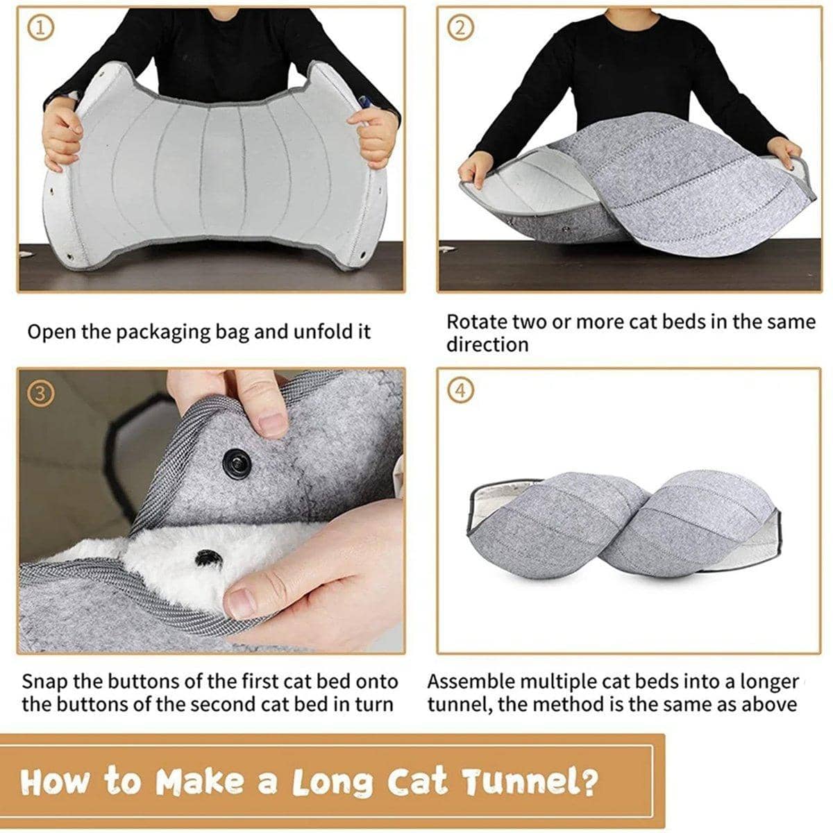 Collapsible Round Pet Bed for Cats and Small Dogs - Blue Lining - view 5