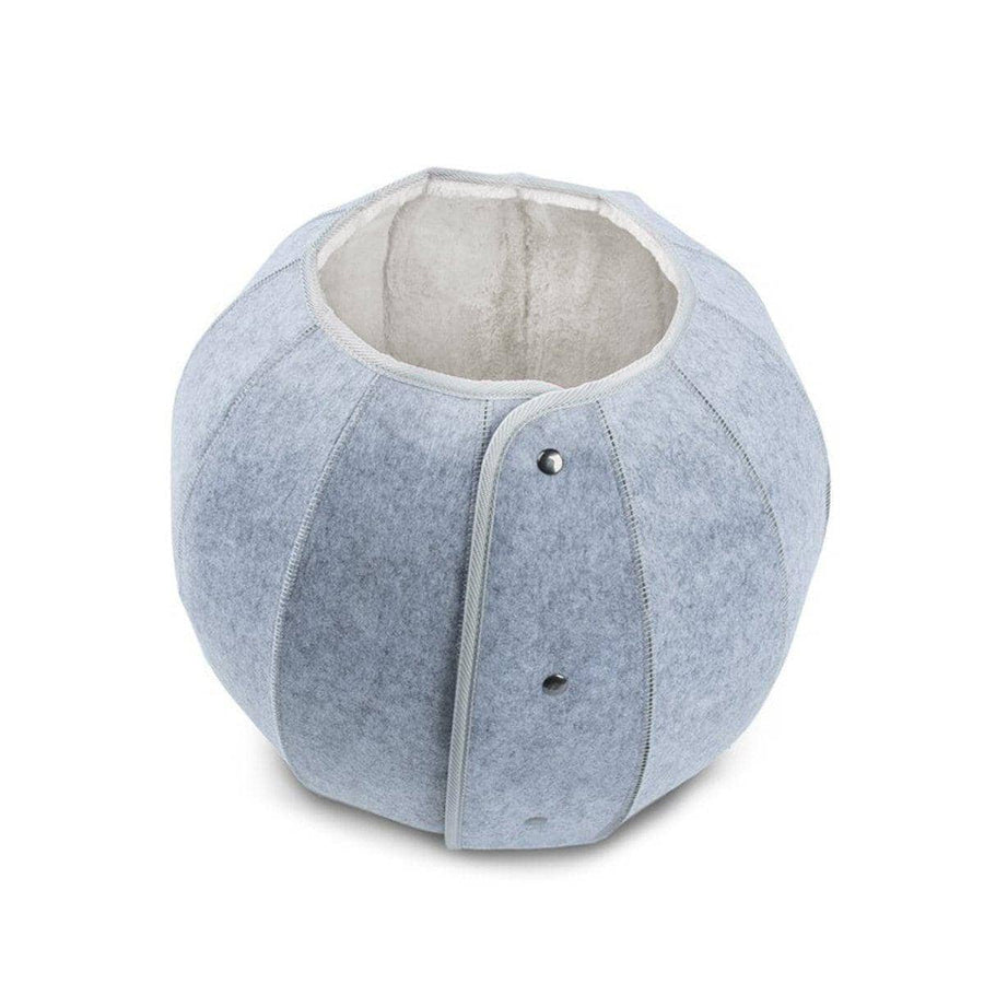 Collapsible Round Pet Bed for Cats and Small Dogs - Cream White Lining
