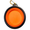 Collapsible Silicone Pet Bowl for Cat and Dog, Portable Feeder - Orange