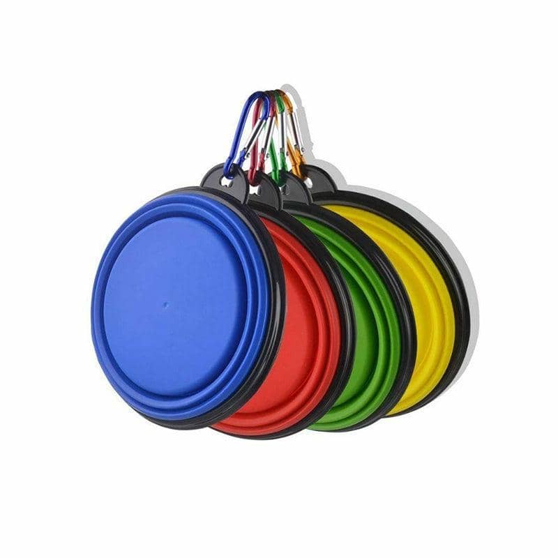 Collapsible Silicone Pet Bowl for Cat and Dog, Portable Feeder - Red - view 5