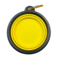 Collapsible Silicone Pet Bowl for Cat and Dog, Portable Feeder - Yellow