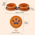 Collapsible Silicone Pet Travel Bowl, Double Compartment - Brown - view 4