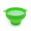 Collapsible Silicone Popcorn Bowl with Handle - Green