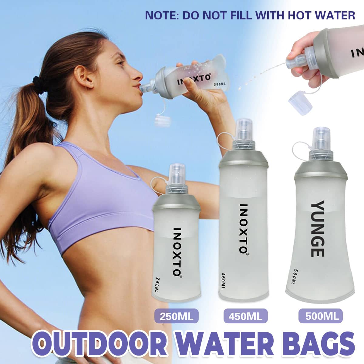 Collapsible Sports Water Bottle with Bite Valve - 250ml - view 2