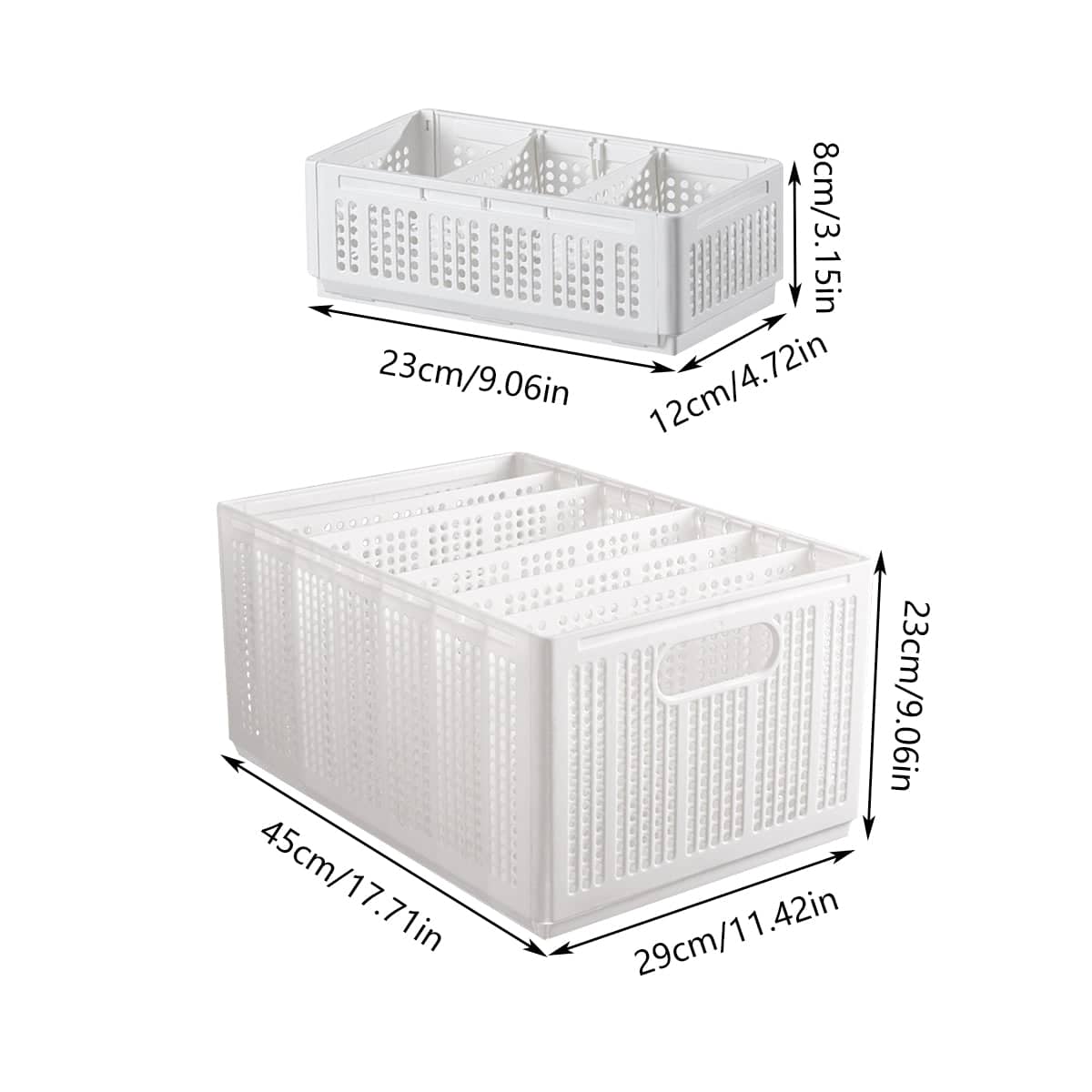 Collapsible Storage Basket with Layered Dividers Durable Plastic Foldable - Size XL (45 x 29 x 23 cm) - view 4