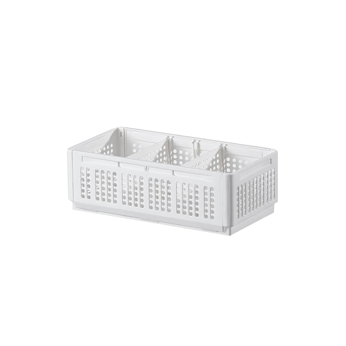 Collapsible Storage Basket with Layered Dividers Durable Plastic Foldable - Size XS (23 x 12 x 8 cm)