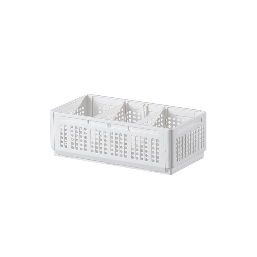 Collapsible Storage Basket with Layered Dividers Durable Plastic Foldable - Size XS (23 x 12 x 8 cm)