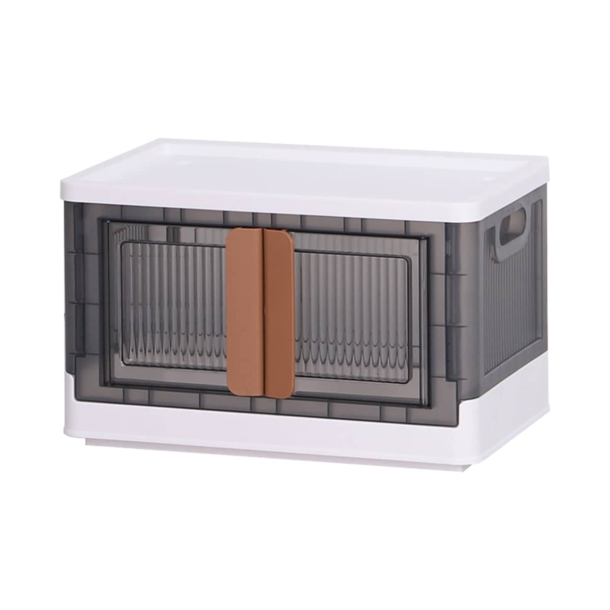 Collapsible Storage Box with Lid, 32 Litre Large Capacity - Grey