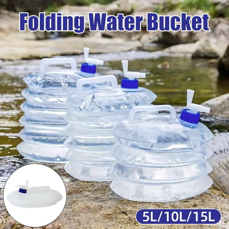 Collapsible Telescopic Water Bucket with Faucet Valve - 10 Litre (23 x 26 cm) - view 2